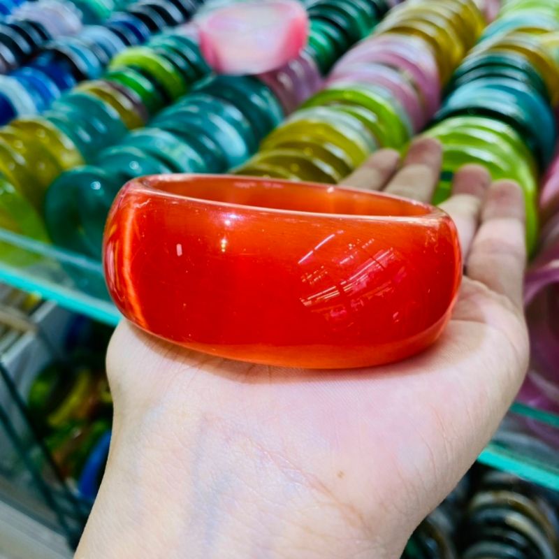 Vòng Tay Đ.á Mắt Mèo Bản Cối Size Đại 2Cm