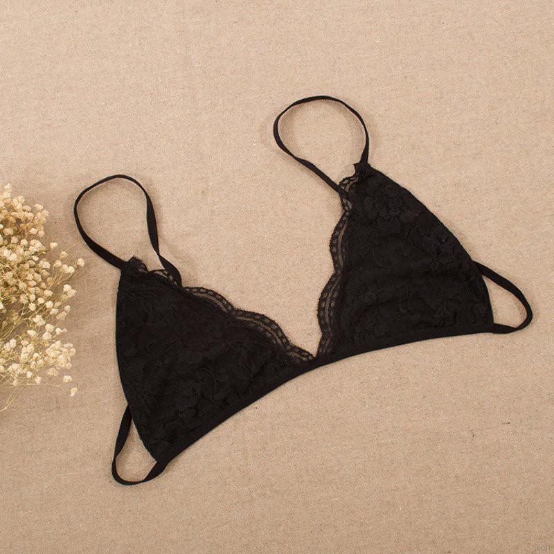 Áo lót dây thời trang hình tam giác kiểu ren không mút đệm