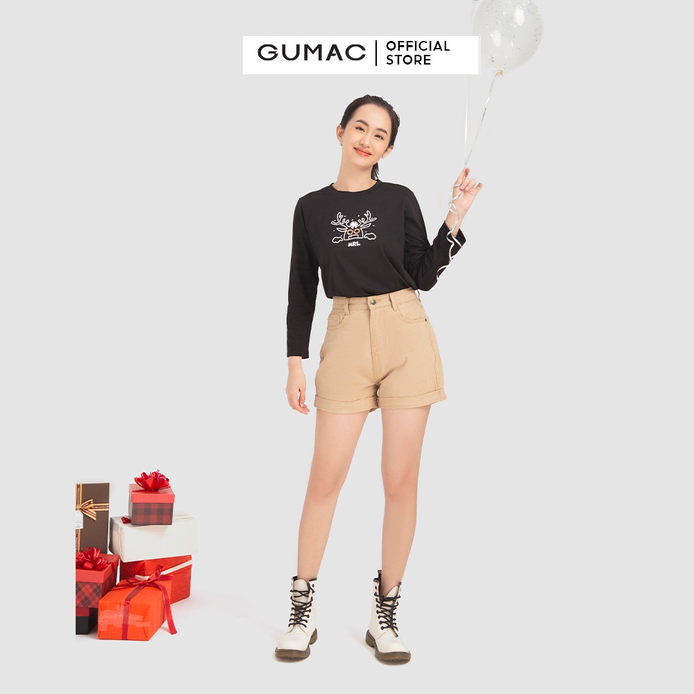 [Mã WABRGUM giảm 10% tối đa 30K đơn 99K] Áo thun nữ tay dài in hình ATB12017 GUMAC