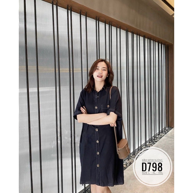 Bigsize Đầm sơ mi suông D798 | BigBuy360 - bigbuy360.vn