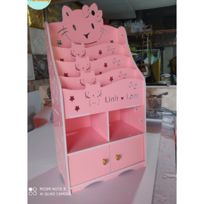 Kệ sách Hello Kitty nhỏ gọn 2 ngăn kéo FNL-3203 | BigBuy360 - bigbuy360.vn