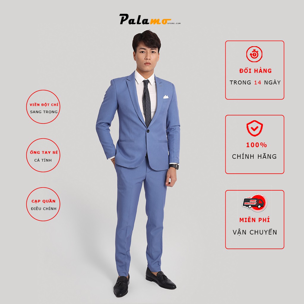 Vest cưới cao cấp PALAMO PLV1003, full size 45 - 95kg, form REGULAR FIT dễ mặc, 2 lớp, viền đột, xẻ ống tay, BH 6 tháng