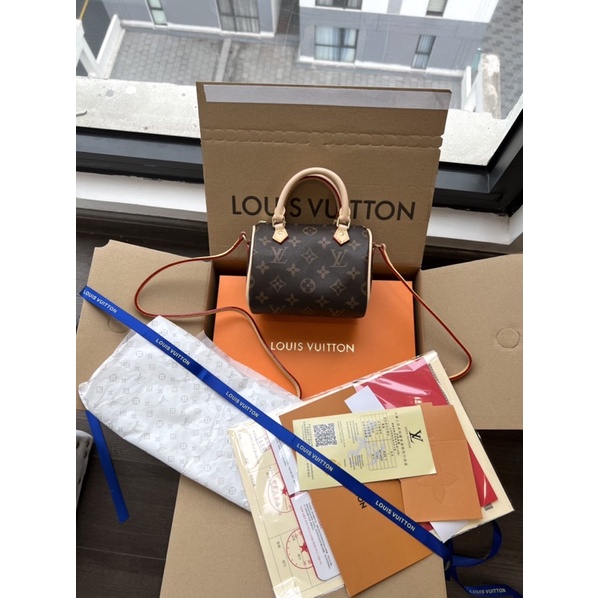 Túi LV trống nano Speedy chuẩn SUP FULL 2 BOX