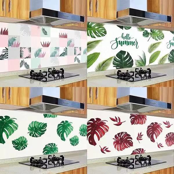 Decal dán bếp tráng nhôm chịu nhiệt - Họa tiết Lá Dương Xỉ 2 màu