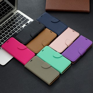 Casing Samsung Galaxy A20 A30 A20E A20S lychee pattern solid color leather phone case