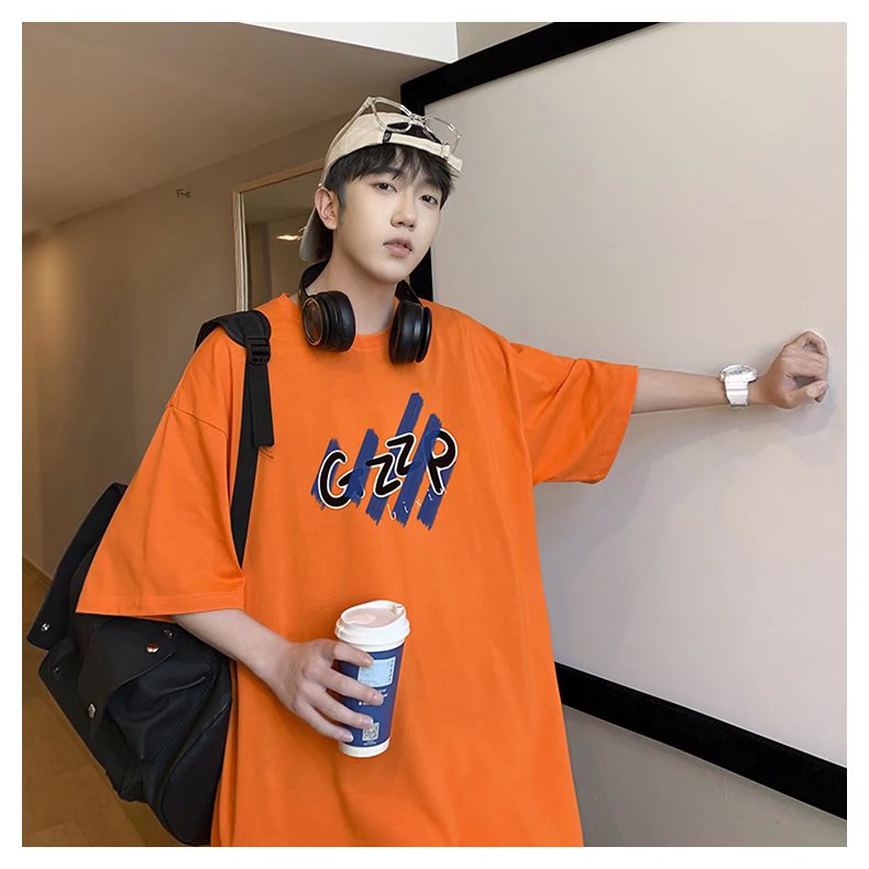 [M-8XL] Nhật Bản ​Áo Thun Tay Ngắn Dáng Rộng In Chữ Phong Cách Hip Hop Thời Trang Mùa Hè Cho Nam