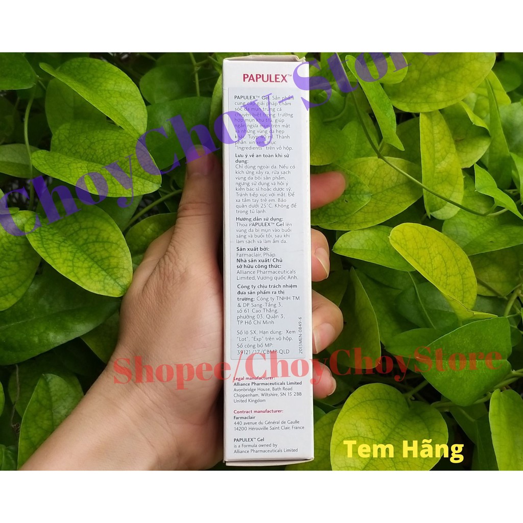 [TEM CTY] (date 2023) PAPULEX Gel For Localized Spots 40mL - Gel giảm mụn trứng cá