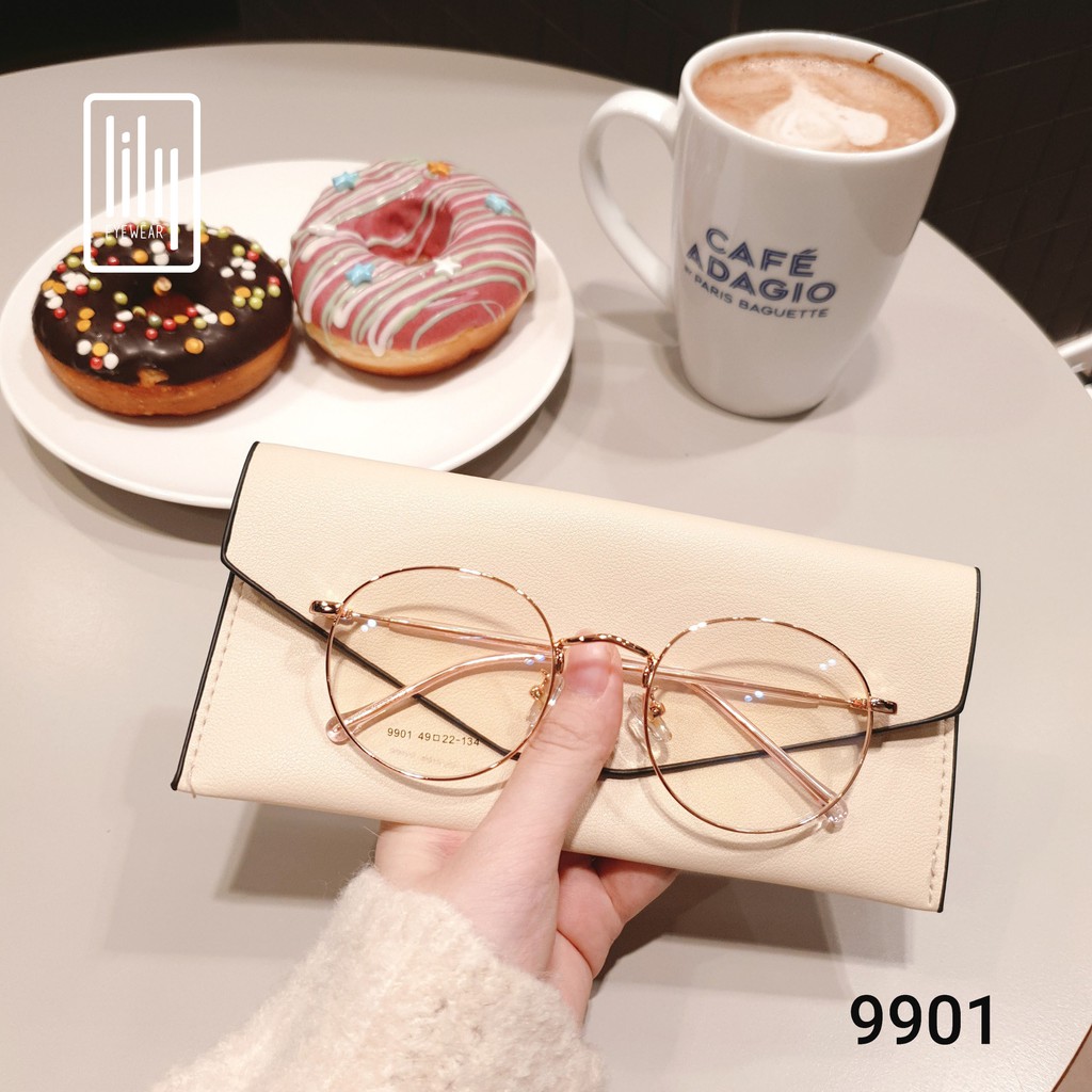 Gọng kính cận kim loại nam nữ mắt tròn thời trang 9901 Lilyeyewear nhiều màu | BigBuy360 - bigbuy360.vn