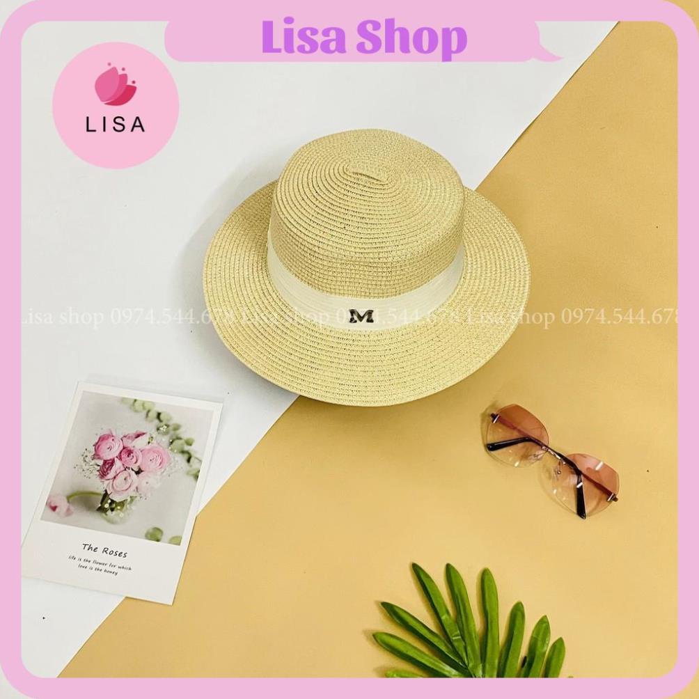 [HÀNG LOẠI 1] Mũ cói đi biển, Nón cói đi biển chữ M thời trang phong cách Vintage cho nữ 2021, M20