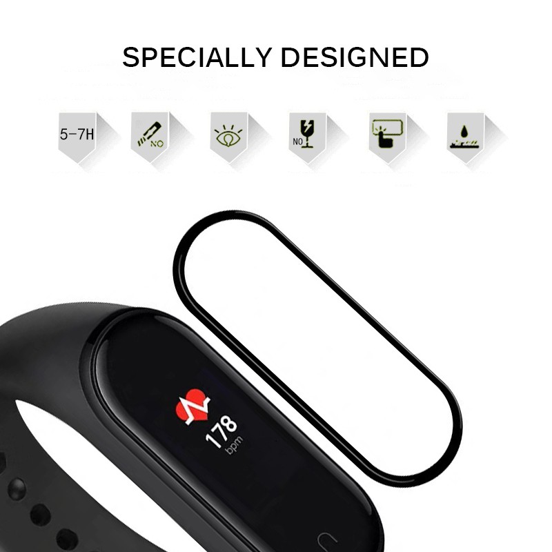 Chất lượng tốt nhất Xiaomi Mi Band 4 3D Bảo vệ màn hình ủ 3d Miband 4 Kính bảo vệ hoàn toàn cong cạnh chống trầy xước cho phim Band4