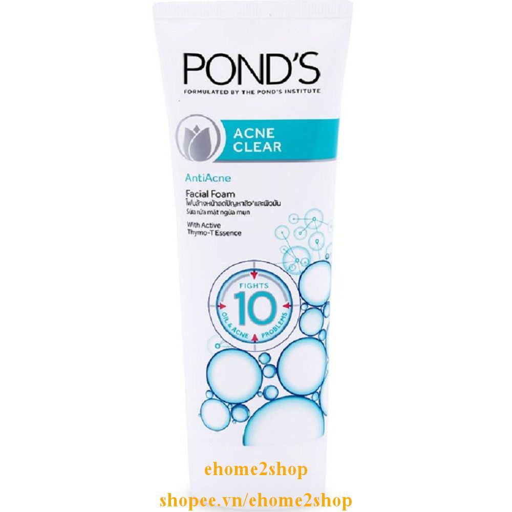 Sữa Rửa Mặt 100ml Làm Sạch Nhờm Và Ngăn Ngừa Mụn Pond's Acne Clear shopee.vn/ehome2shop.