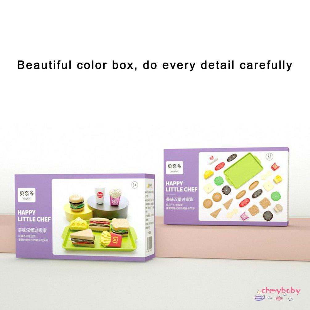 【OMB】 Children's Play House Toys Detachable Simulation Hamburger Bread French Set