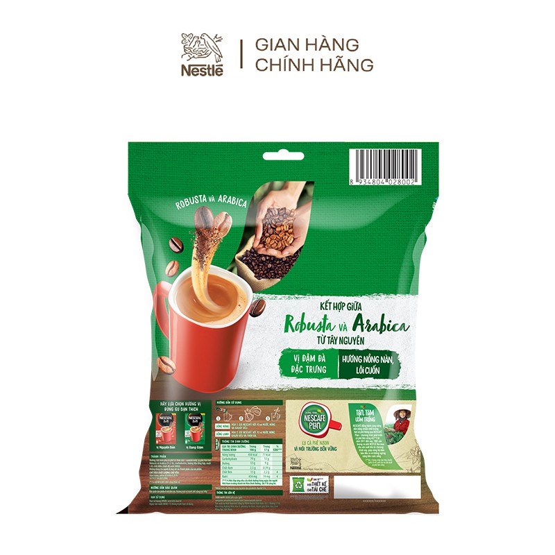 Cà phê rang xay hoà tan Nescafe 3in1 bịch 782g màu xanh  - Nestle