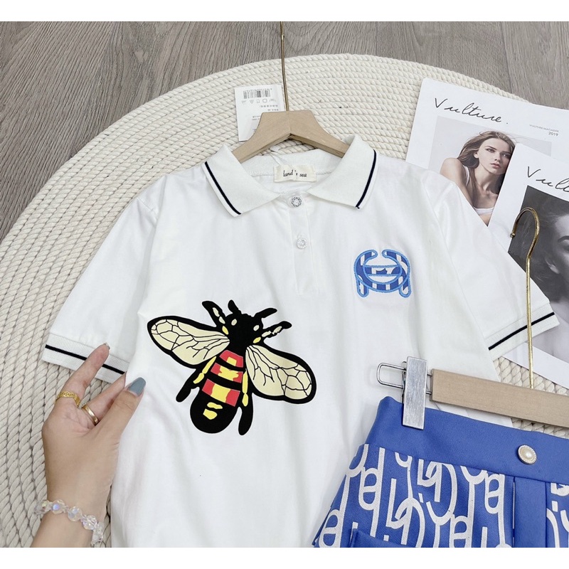 [ 𝐅𝐑𝐄𝐄 𝐒𝐇𝐈𝐏 ] SET VÁY G.C THÊU ONG MIX CHÂN VÁY KAKI THÔ