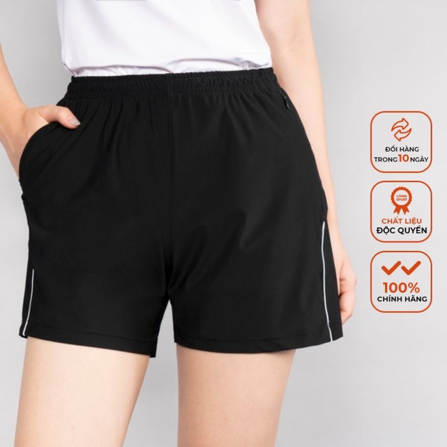 Quần Short Thể Thao Nữ Livan Sport Phối Viền Thoáng Khí Cao Cấp