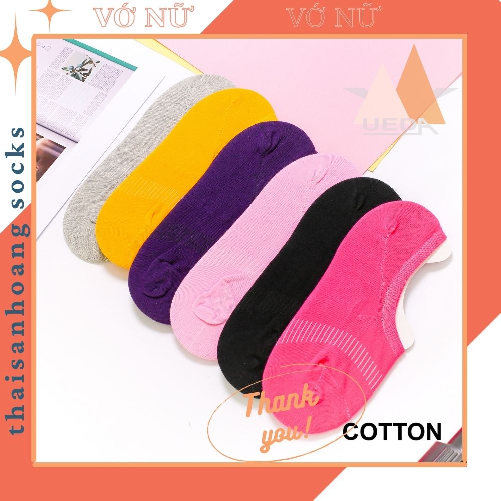 Tất lười nữ  Free ship  Vớ hài nữ màu trơn basic thời trang, sợi cotton thoáng mát