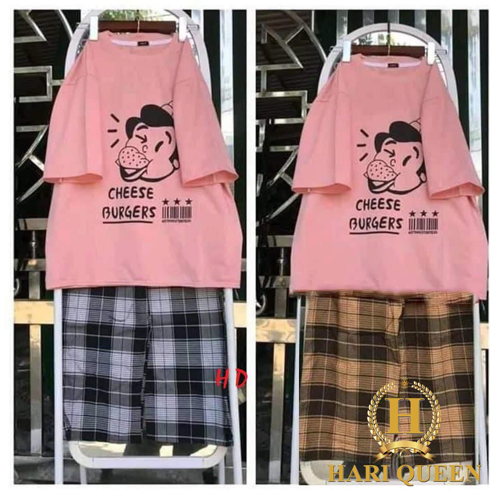 Sét áo người cheese + quần kẻ DHA0720