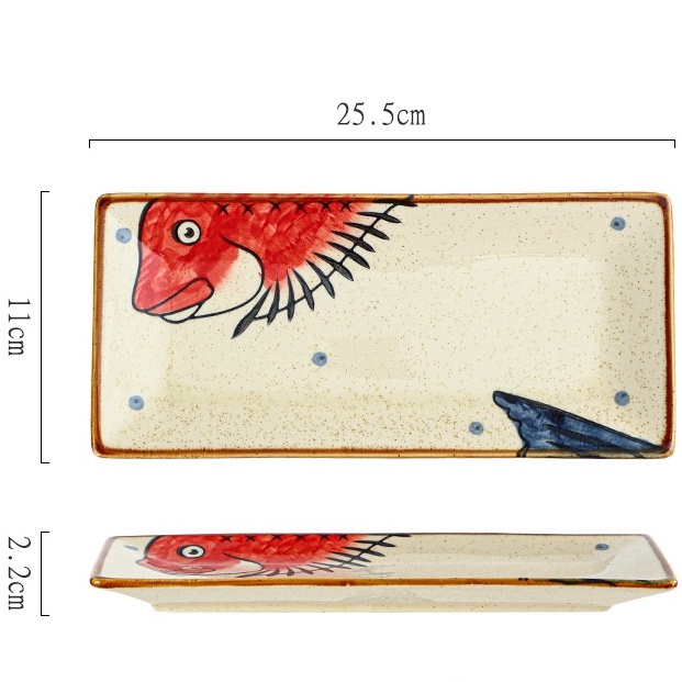 Đĩa chữ nhật, đĩa ăn sushi dùng cho nhà hàng, gia đình