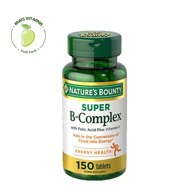 Vitamin B tổng hợp NATURE'S BOUNTY - Tăng cường năng lượng, hỗ trợ miễn dịch, đẹp da tóc móng - 150 viên
