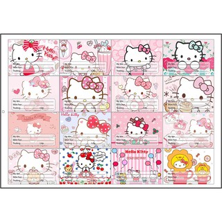 Combo 16 nhãn vở học sinh hello kitty