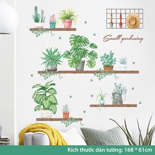 Decal dán tường, tranh dán tường phòng ngủ, các miếng decan cho bé dễ thương (Kệ Nhiệt Đới)