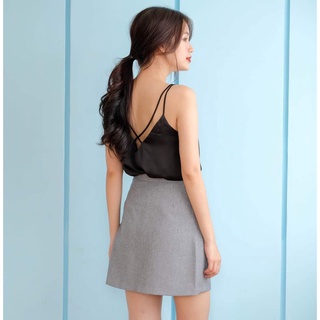 Áo lụa dây cổ tim 2 lớp, áo dây chéo phía sau