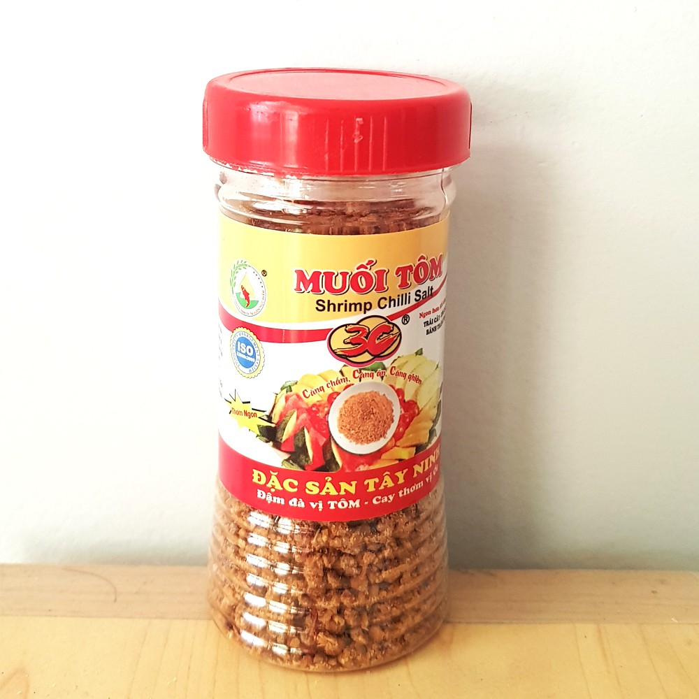 Muối tôm Tây Ninh lọ 80gr đậm đà vị Tôm cay thơm vị ớt