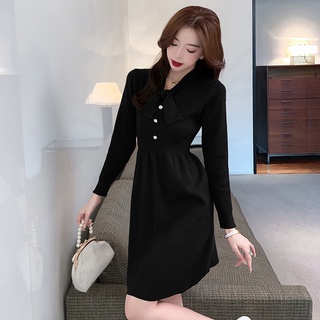Button Long Sleeve Pillow Dress