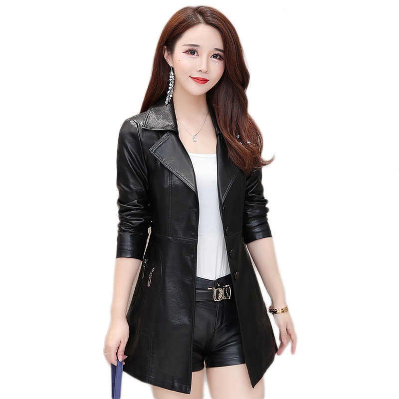 Áo Khoác Da Dày haining Dáng Dài Vừa Kích Thước Lớn Thời Trang Thu Đông Hàn Quốc 2022 Cho Nữ