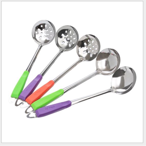 Muỗng, Thìa Múc Canh, Muỗng Thủng, Vá Lẩu Soup Lòng Sâu CÁN NHỰA CHÓNG NÓNG , muôi vá múc canh p191-118