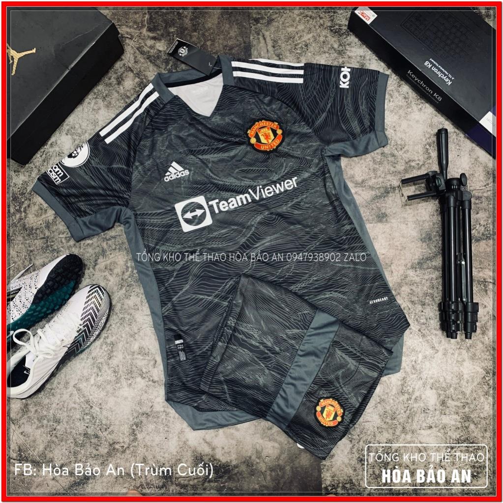 Set Bộ Quần Áo Thủ Môn De Gea 2022/ Feeship/ Bộ Quần Áo Thủ Môn Mu Màu Xám Đen 2021/22 mẫu mới nhất 