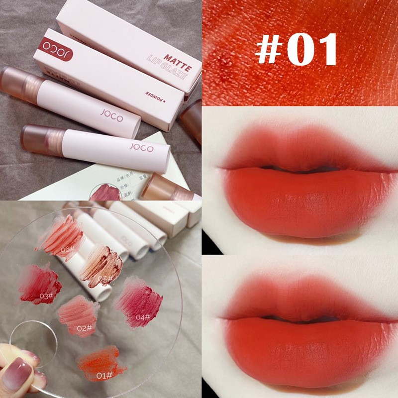 Son Joco thân Tròn Powder Mist Matte Lipstick chất kem lì mềm mịn như nhung hàng nội địa Trung | BigBuy360 - bigbuy360.vn