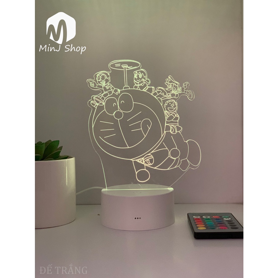 Đèn Ngủ 3D Led Doraemon | 16 Màu + Remote | MinJ Shop | Đèn 3D Led Anime | Đèn 3D Mica Trang Trí & Quà Tặng