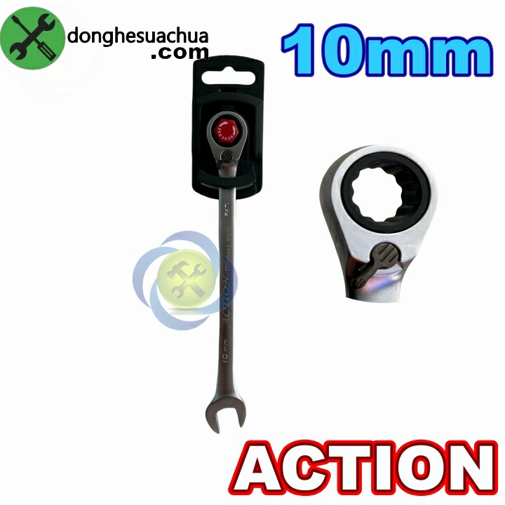 Cờ lê vòng miệng tự động Action 10mm có khóa gạt đảo chiều