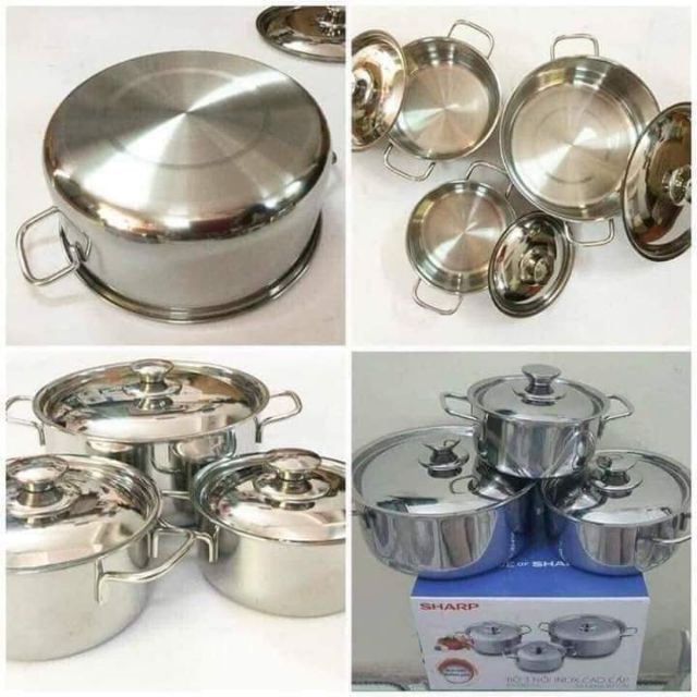 Bộ 3 nồi inox Sharp