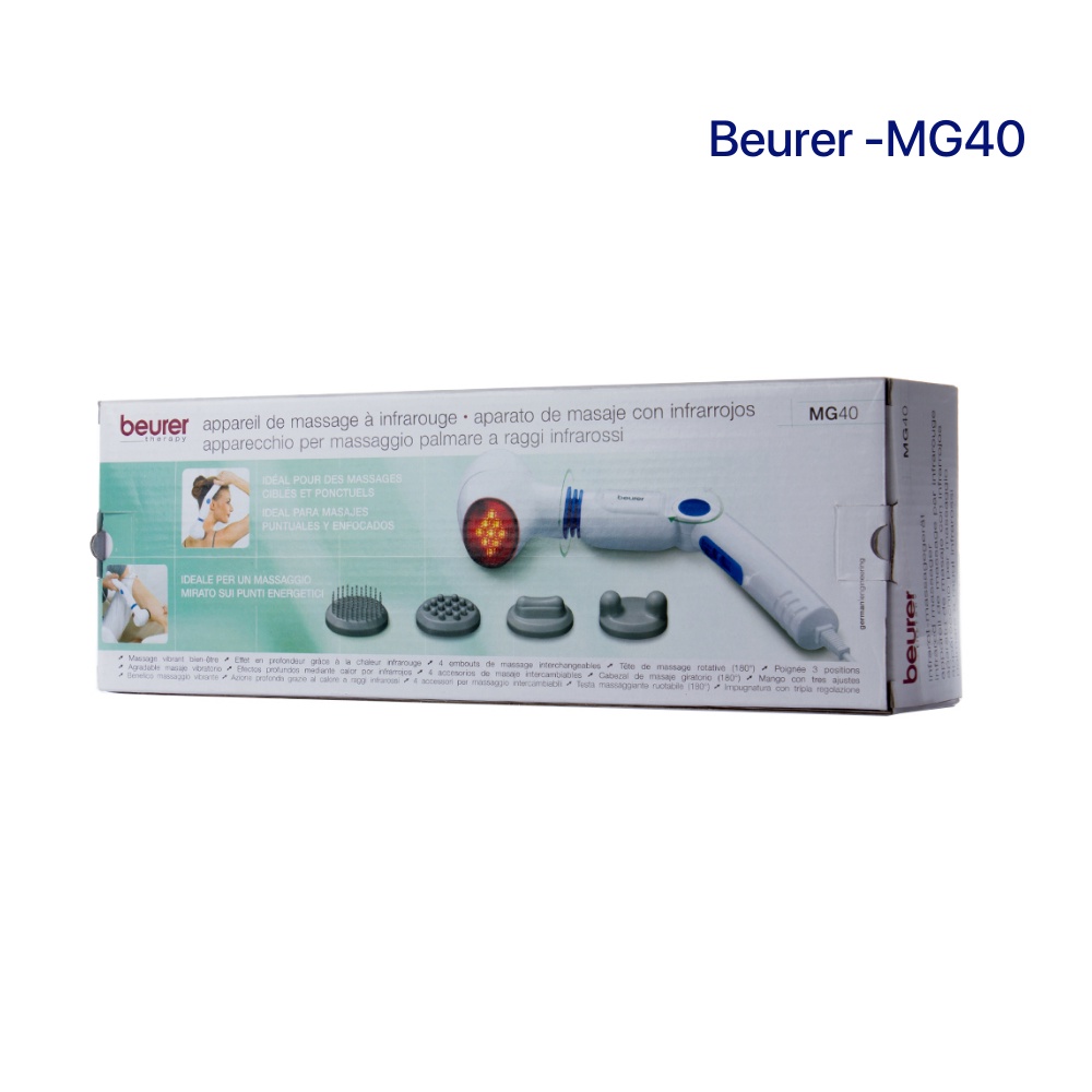 Máy massage cầm tay có đèn hồng ngoại Beurer MG40 chính hãng - Thiết bị y tế gia đình Medifa