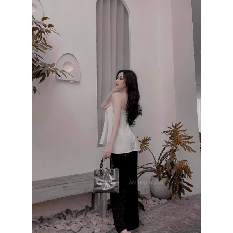 Set quần suông + áo bèo cúp ngực
