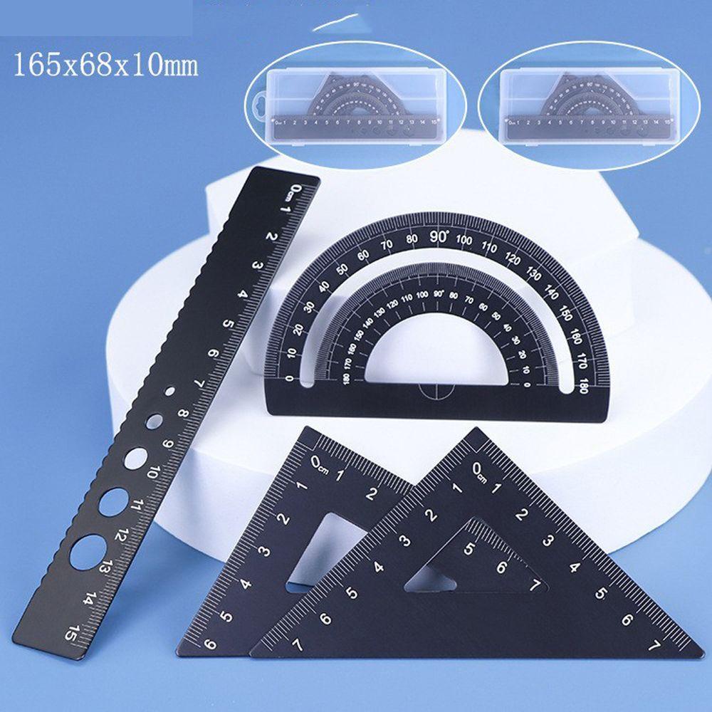 Bộ 4 Dụng Cụ Học Toán Bằng Hợp Kim Nhôm Đa Năng Toàn Diện