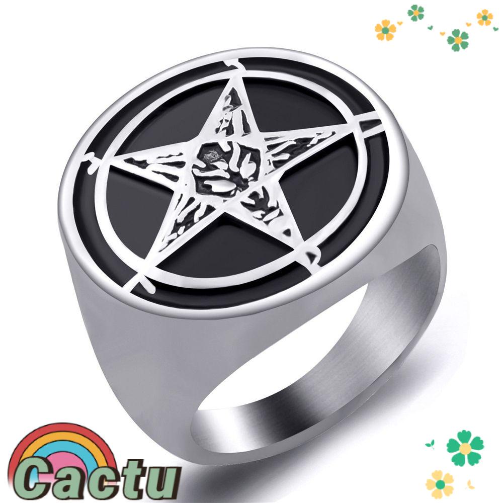 Nhẫn Hình Chữ Thập Phong Cách Gothic Punk Rock Satan