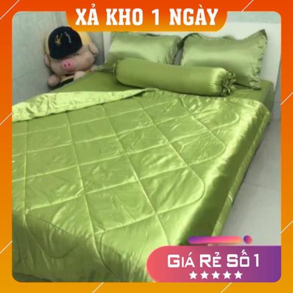 Bộ drap giường phi lụa Thái Tuấn có mền (shopmh59)