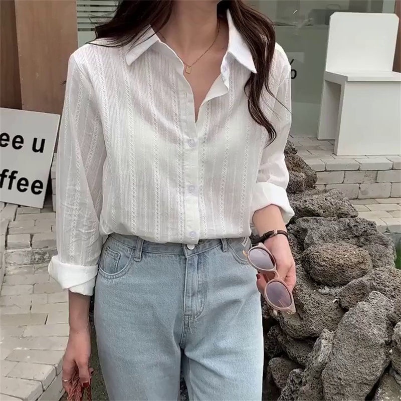 MURIOKI Áo Sơ Mi Trắng Tay Dài Phong Cách Pháp 2022 Autmn Thanh Lịch Cho Nữ