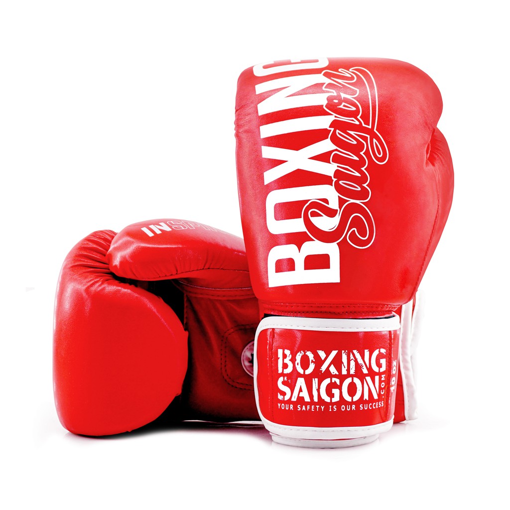 Combo Găng Tay Boxing Saigon + Băng Tay 4m5 (tặng túi rút) - Đỏ