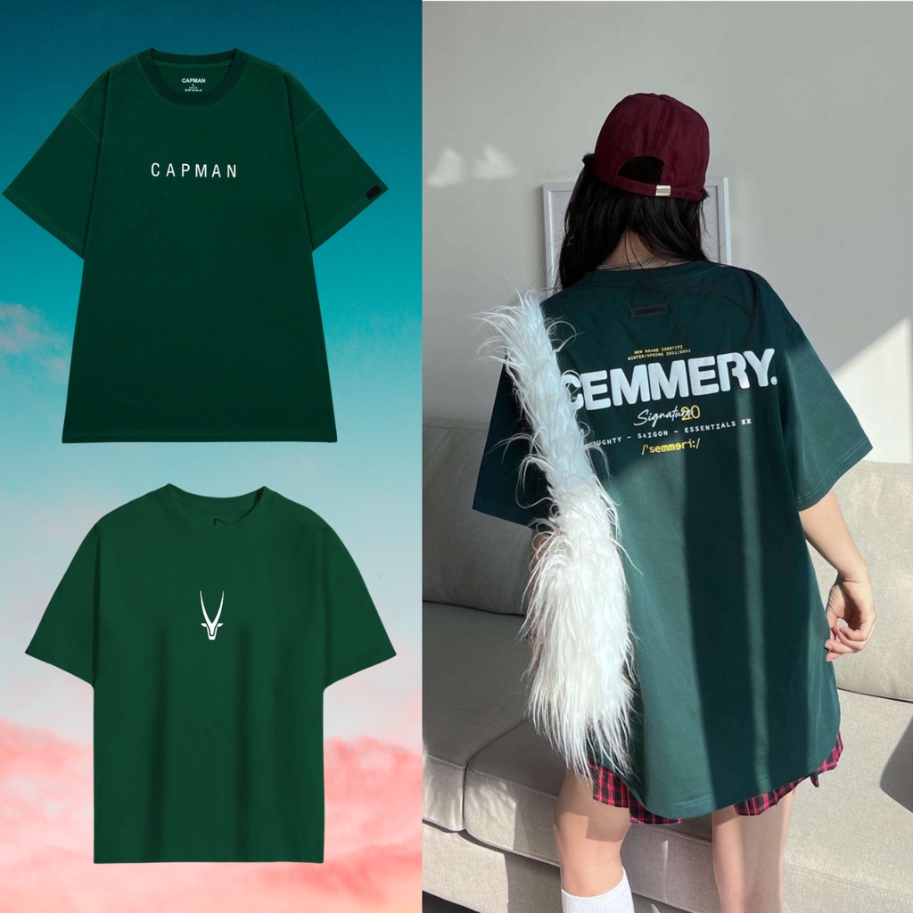 Áo thun xanh lá form rộng 4 mẫu hottend cực đẹp giá rẻ, áo phông oversize tay lỡ 100% cotton
