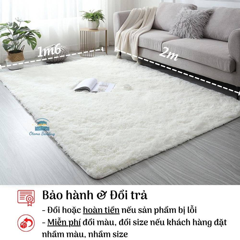 Thảm lông trải sàn chụp ảnh màu trắng decor trang trí phòng khách phòng ngủ vintage - Otama Bedding