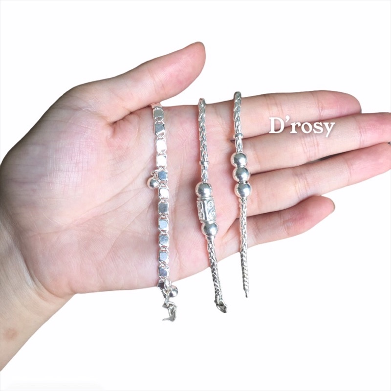 Lắc tay bạc ta cho bé dài 14 cm nhiều kiểu chuẩn bạc ta nguyên chất