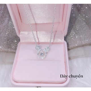 Dây chuyền bạc ta thiết kế liền mặt chuột mickey