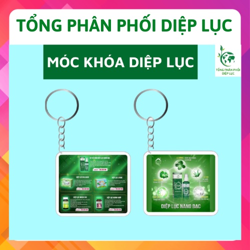 Móc Khóa Green Family Độc - Đẹp - Lạ - Khác Biệt - Bền Đẹp - Nhựa Mika Đức - Hình Vuông Màu Xanh - kích thước 55mmx35mm
