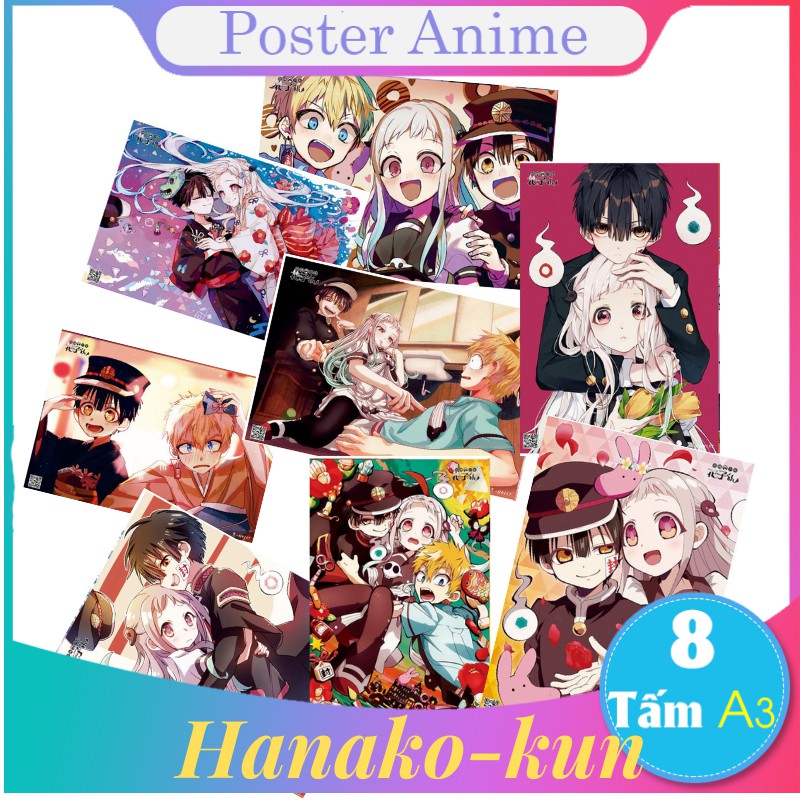 [Giấy Xịn] Set 8 tấm tranh poster A3 Hanako Kun anime siêu chất