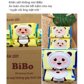 Sỉ 1 thùng 32 bịch khăn ướt Bibo