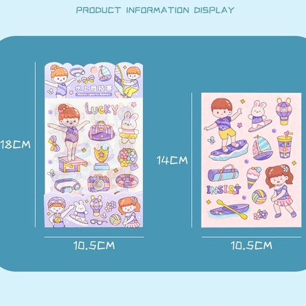 Set 4 tấm sticker  dán mũ bảo hiểm trang trí sổ tay SR019